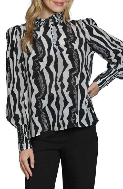 Print High Neck Shirt