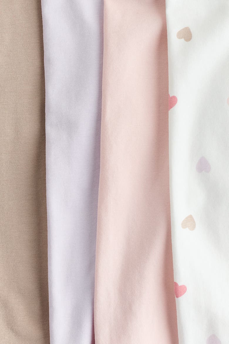 4-pack Cotton Jersey Leggings, Alternate, color, Light purple/hearts