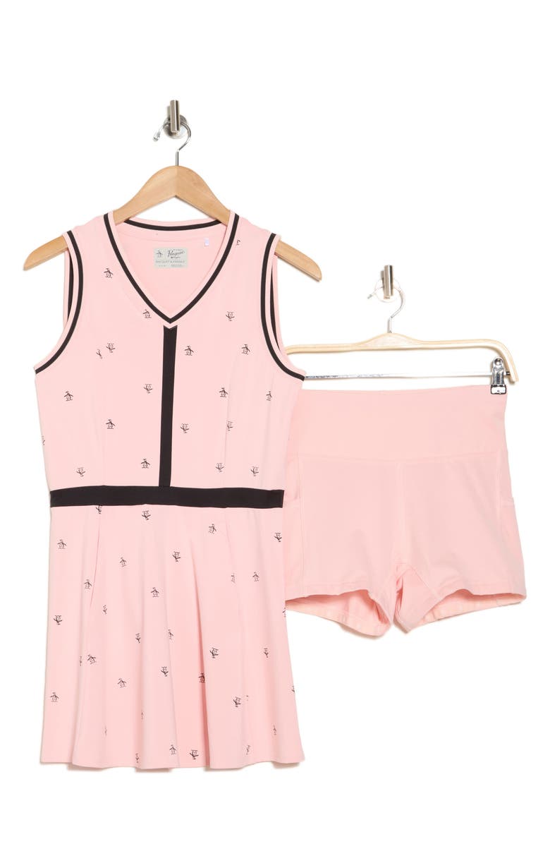 Original Penguin Penguin Print Tennis Dress, Alternate, color, First Blush