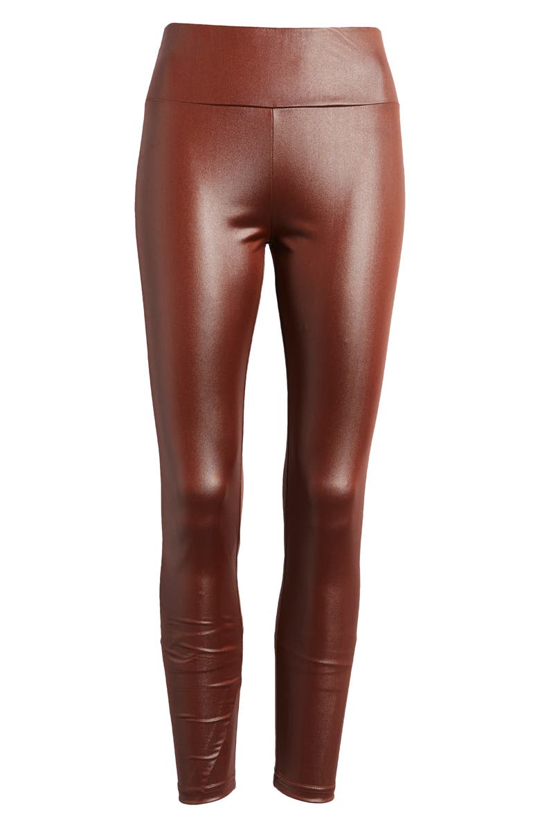 NIKKI LUND Women's Penelope Faux Leather Leggings, Alternate, color, Burgundy