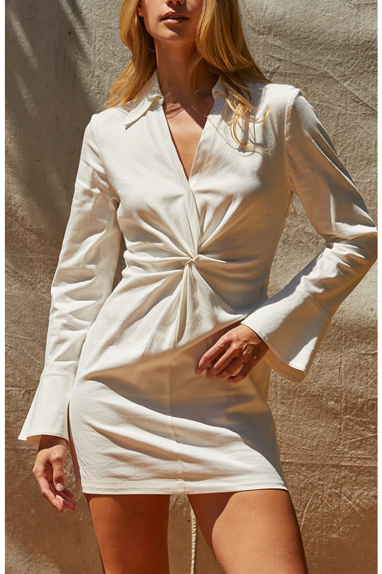 Front Twist Mini Dress, Alternate, color, White