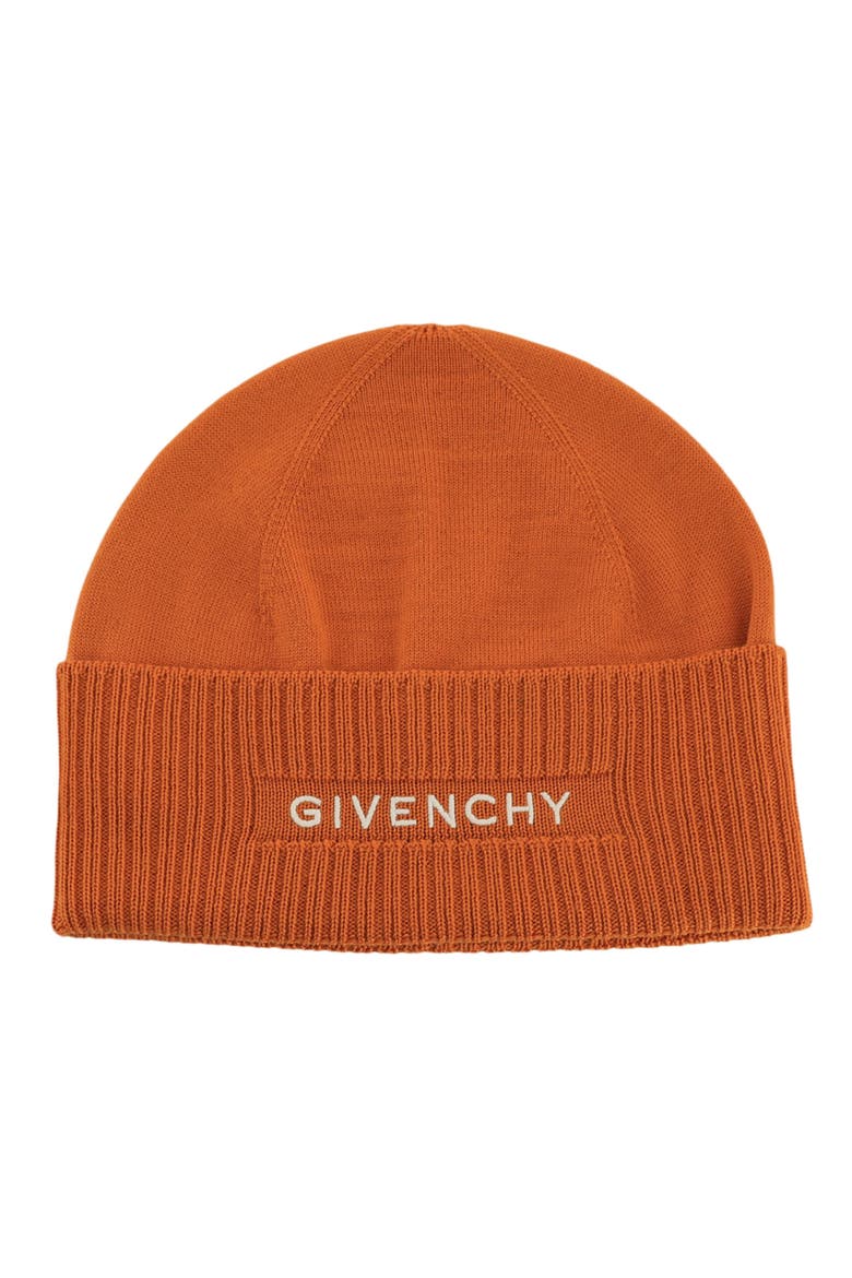 Logo Wool Beanie, Main, color, IVORY ORANGE