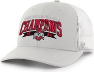 '47 Men's '47 Gray Ohio State Buckeyes College Football Playoff 2024 National Champions Helmet Trucker Adjustable Hat