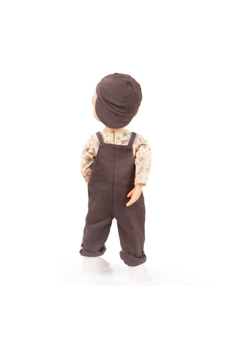Little Kidz Max 14 Inch Standing Poseable Boy Doll, Brown Overalls Toy, Alternate, color, Multicolored