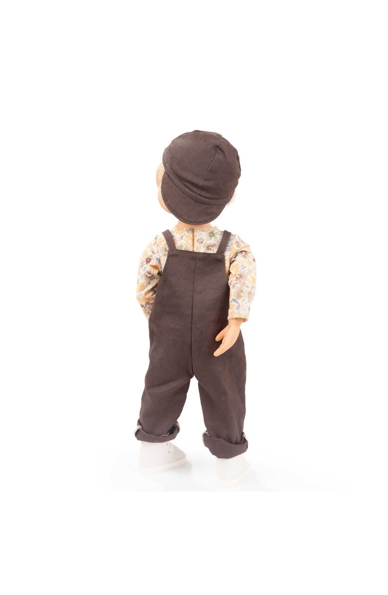 Gotz Little Kidz Max 14 Inch Standing Poseable Boy Doll, Brown Overalls Toy, Alternate, color, Multicolored