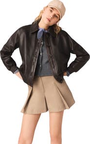 maje Cropped leather jacket