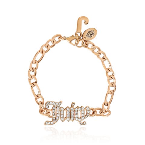 Crystal Script Logo Chain Bracelet