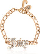 Juicy Couture Crystal Script Logo Chain Bracelet