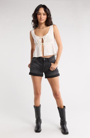 Tie Front Cotton Tank Top