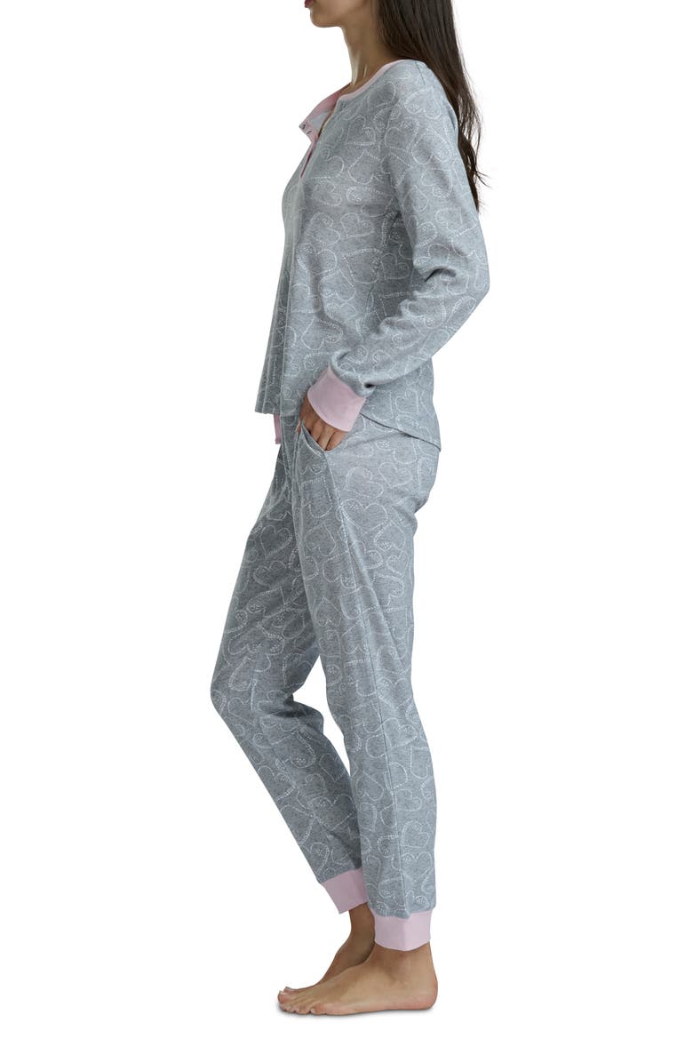 Splendid Cotton Blend Pajama Top & Pants Set, Alternate, color, Heart Spots