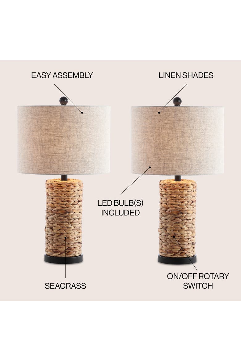Elicia 25" Coastal Water Hyacinth LED Table Lamp, Alternate, color, Natural