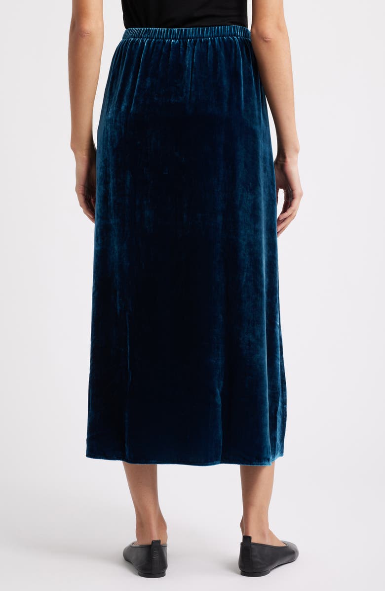 Eileen Fisher Velvet Midi A-Line Skirt, Alternate, color, Atlantis