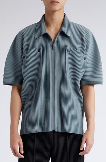 Homme Plissé Issey Miyake Flip Pleated Short Sleeve Shirt | Nordstrom