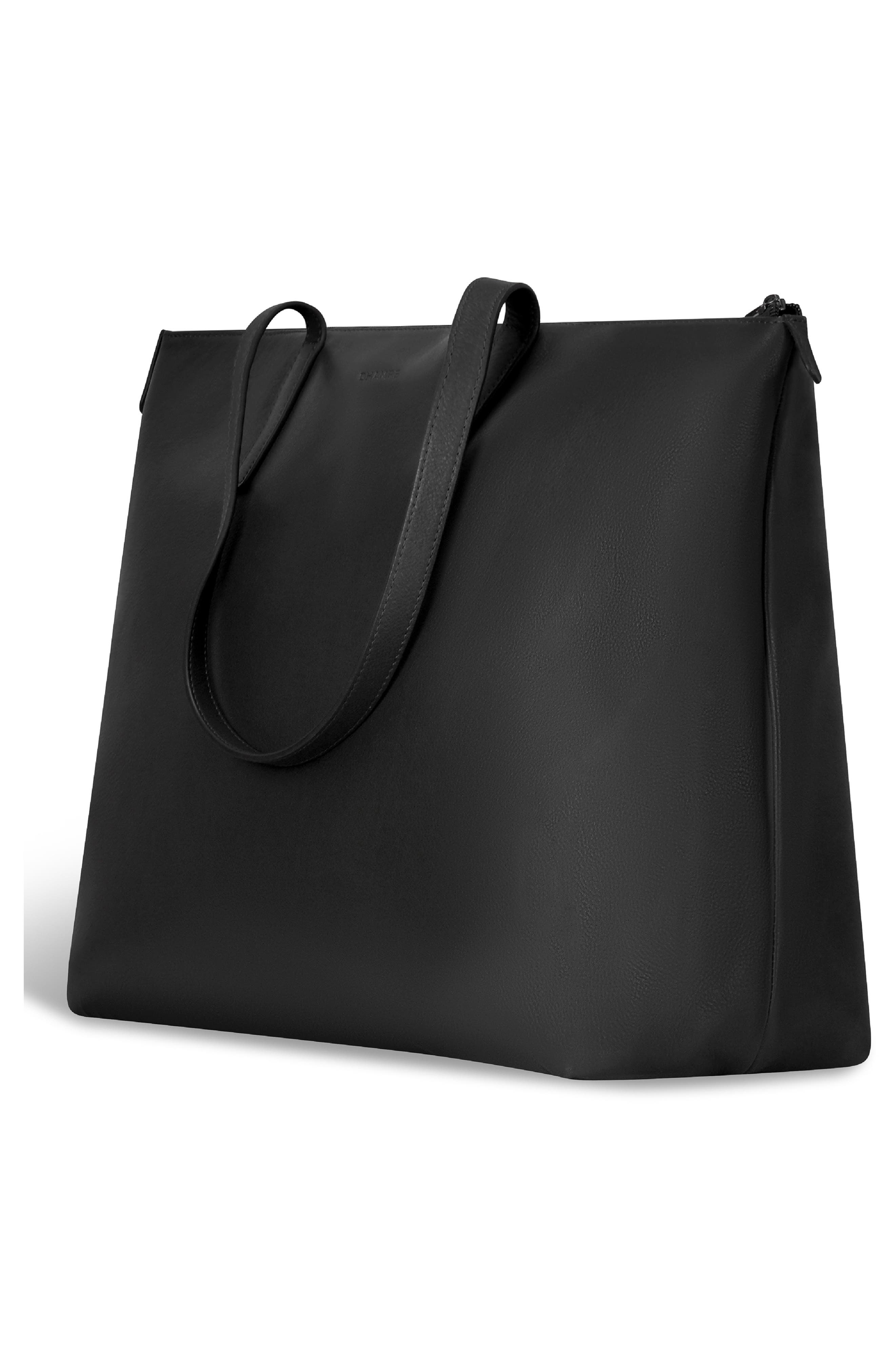 Onyx Leather Business Tote, Alternate, color, BLACK