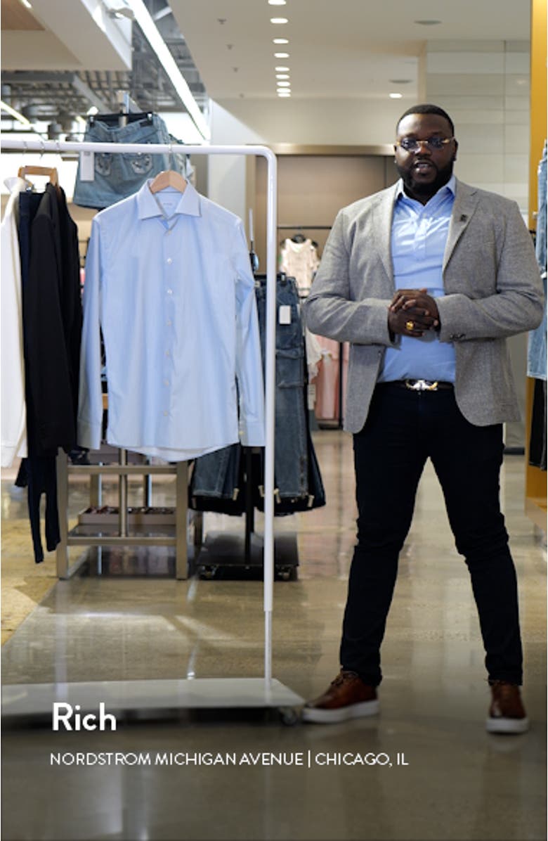 Slim Fit Micro Geometric Dot Cotton Dress Shirt, sales video thumbnail