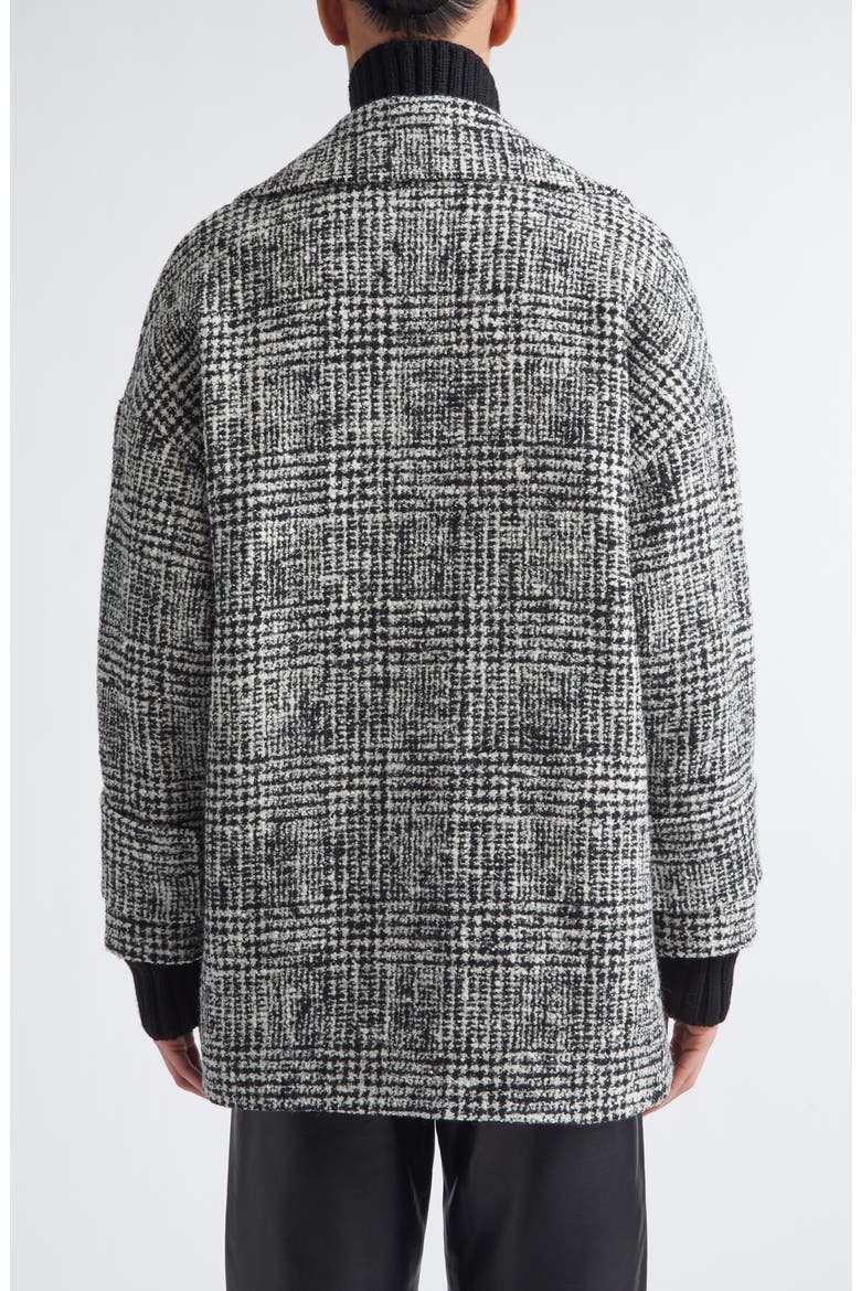 Plaid Tweed Wool Blend Coat, Alternate, color, 22 BLACK