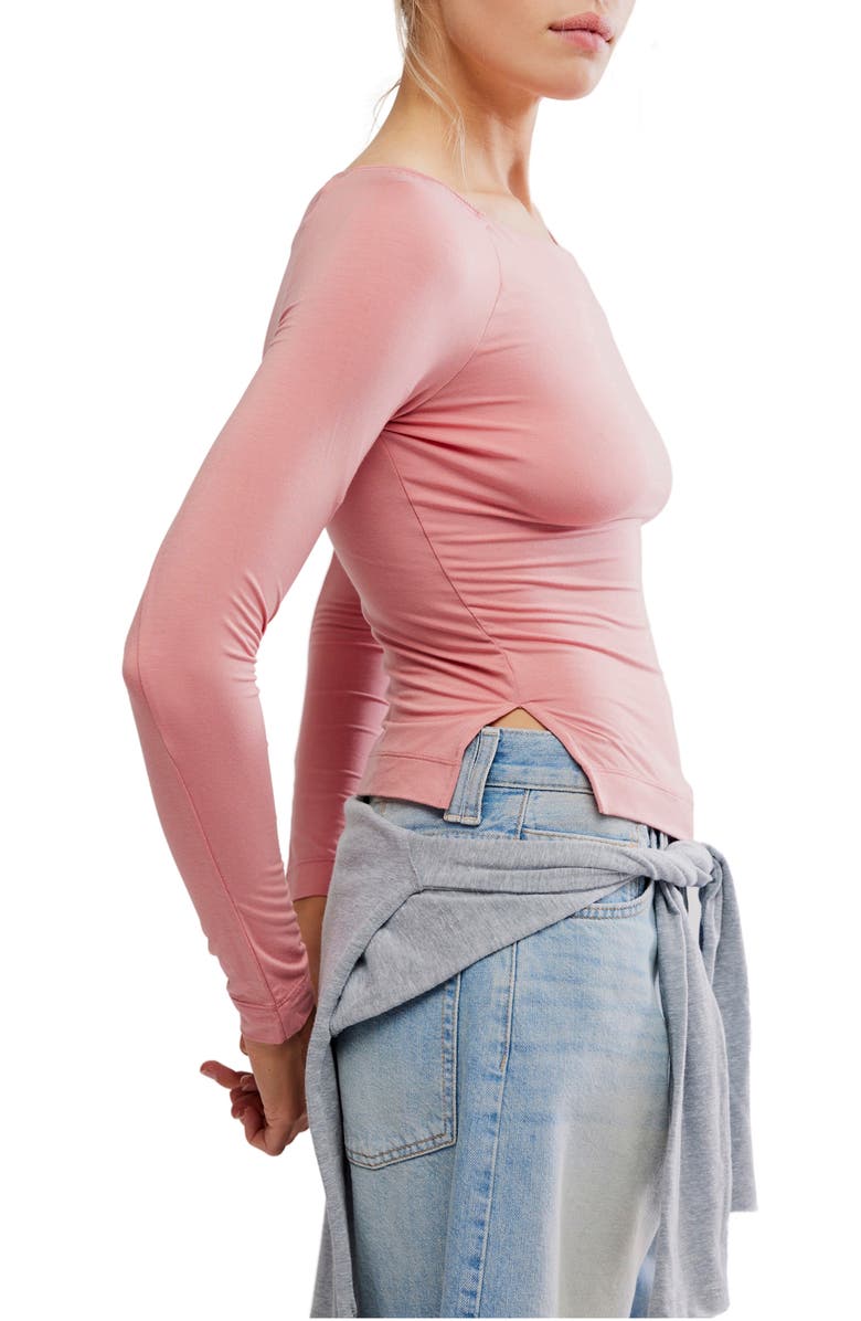 Free People At the After Boat Neck Top, Alternate, color, Rosie