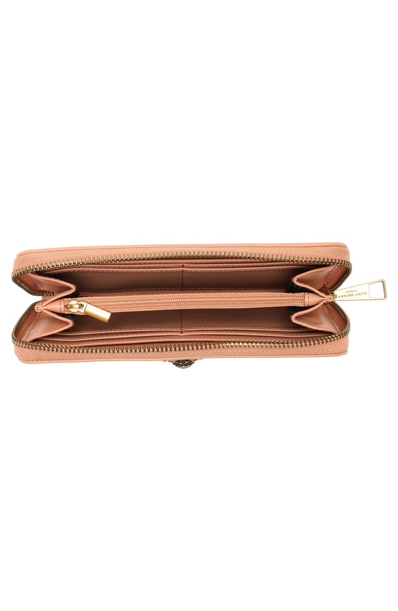 Kurt Geiger London Chelsea Zip Around Leather Wallet, Alternate, color, Tan Comb