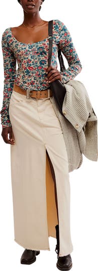 Free People Melanie Floral Long Sleeve Crop Shirt | Nordstrom