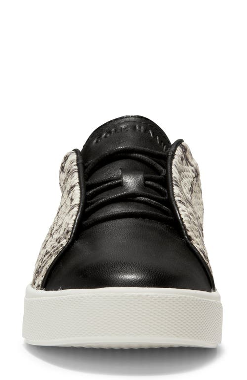 Cole Haan Grandprø Spectator Sneaker In Black/white Snake Print Suede