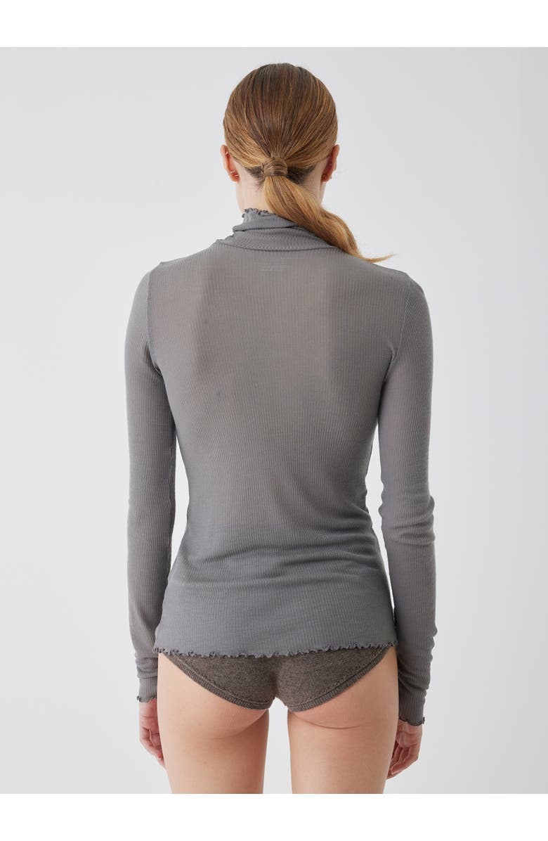 Majestic Filatures Micro Modal Baby Rib Cashmere Long Sleeve Turtleneck, Alternate, color, 