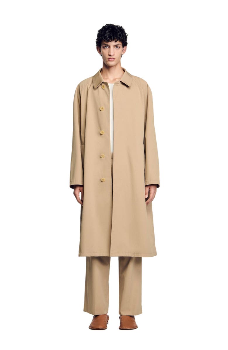 SANDRO Long coat, Main, color, Sand.