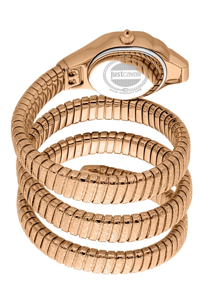 Snake Wraparound Bracelet Watch, 22mm x 35mm, Alternate, color, ROSE GOLD