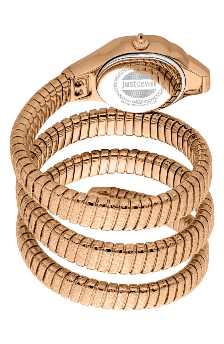 Just Cavalli Snake Wraparound Bracelet Watch, 22mm x 35mm, Alternate, color,
