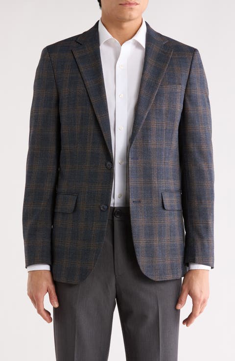 Plaid Notch Lapel Blazer