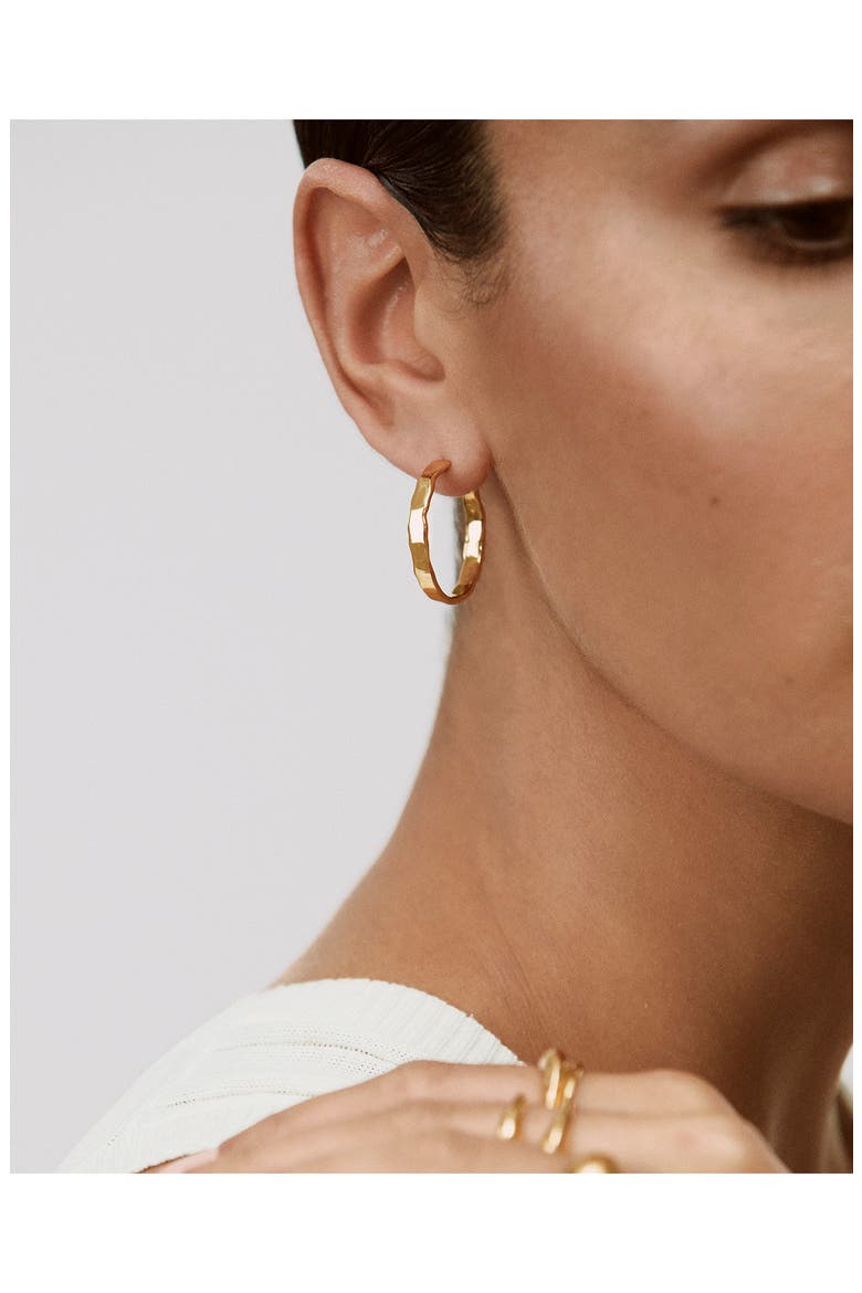 Medium Siren Muse Wave Hoop Earrings, Alternate, color, GOLD
