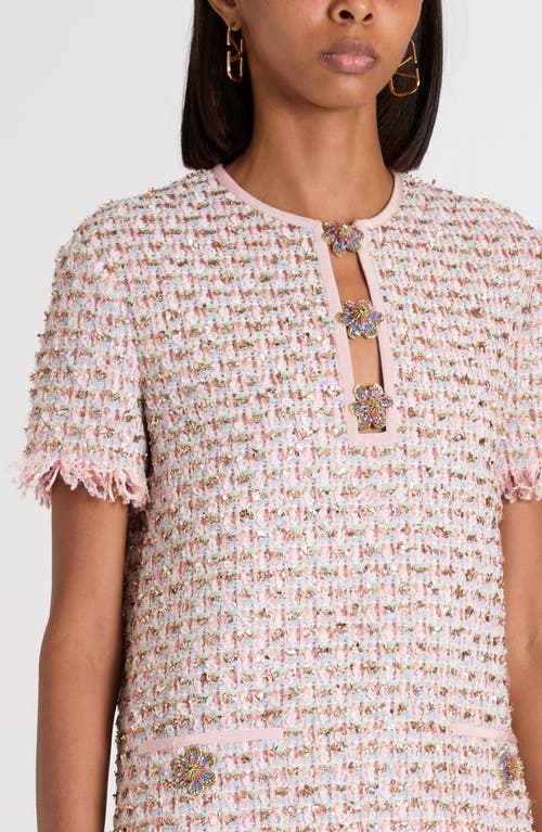 Valentino Womens Multicolor. Embellished Short-sleeves Woven Mini Dress