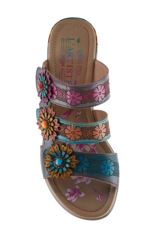 L'artiste By Spring Step Alexi Slide Sandal In Grey Multi