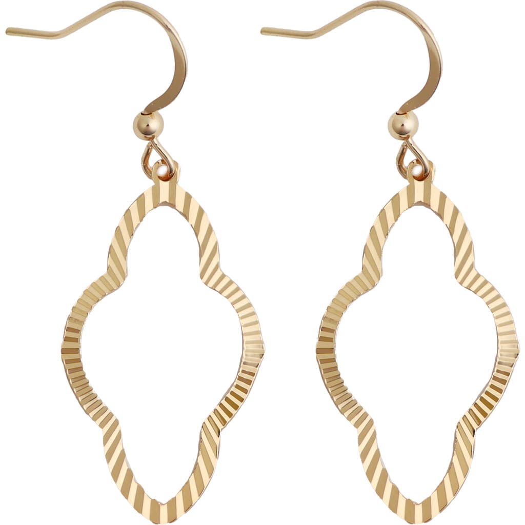 Panacea Textured Quatrefoil Drop Earrings In Gold