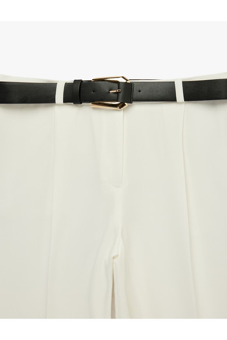 Wide Leg Trousers with Belt, Alternate, color, OFF WHITE
