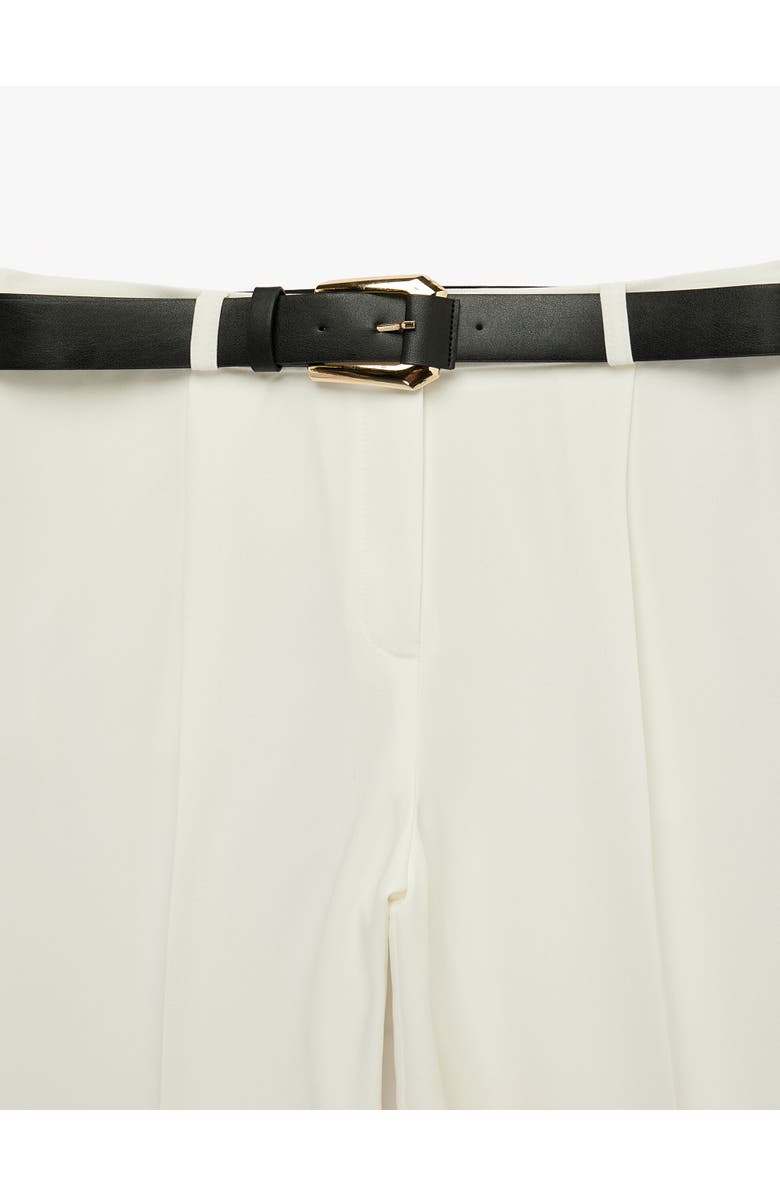 Koton Wide Leg Trousers with Belt, Alternate, color, Off White