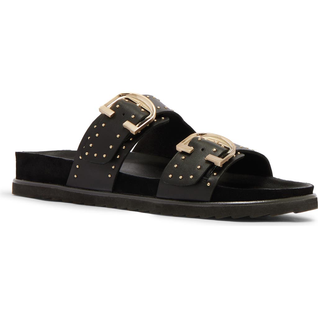 Frankie4 Deon Buckle Sandal In Black Stud