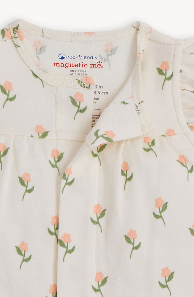 Magnetic Me Floral Flutter Sleeve Organic Cotton Romper, Alternate, color, 