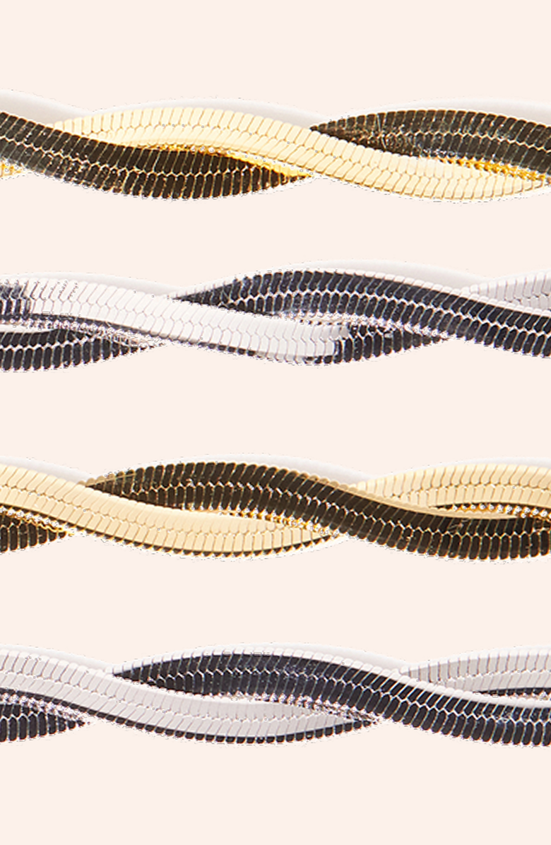 Aurate New York Herringbone Twist Bracelet, Alternate, color, White Vermeil, 6.5In