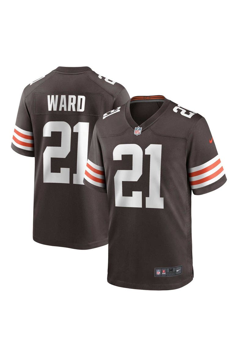 Men's Nike Denzel Ward Brown Cleveland Browns Game Jersey, Main, color, Brown