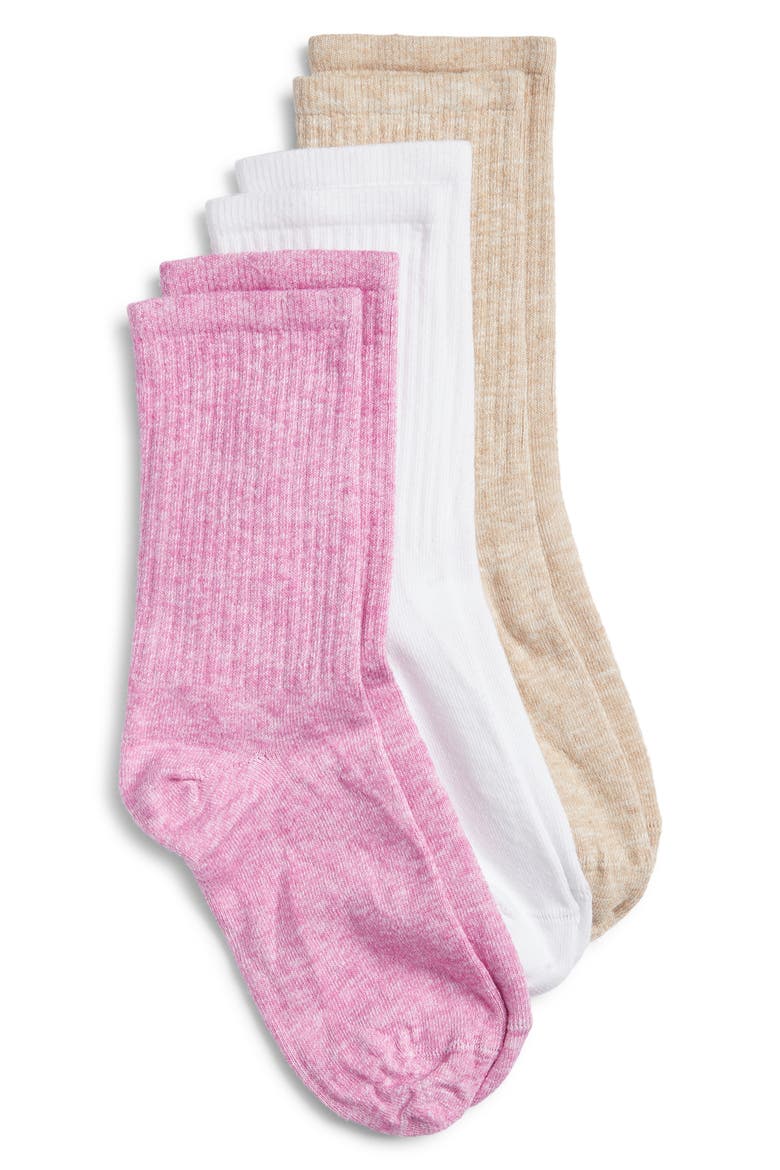 Must Have 3-Pack Assorted Crew Socks, Main, color, CROCUS PACK