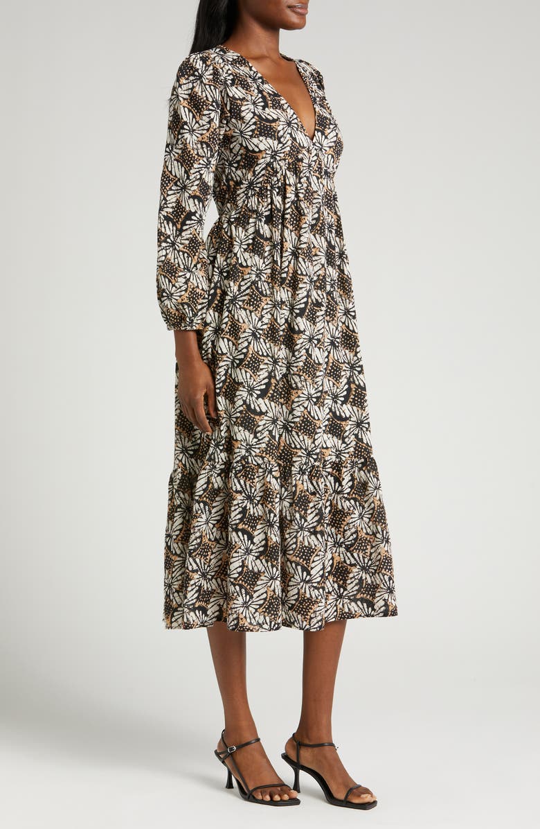 XÍRENA Ella Print Long Sleeve Midi Dress, Alternate, color, 