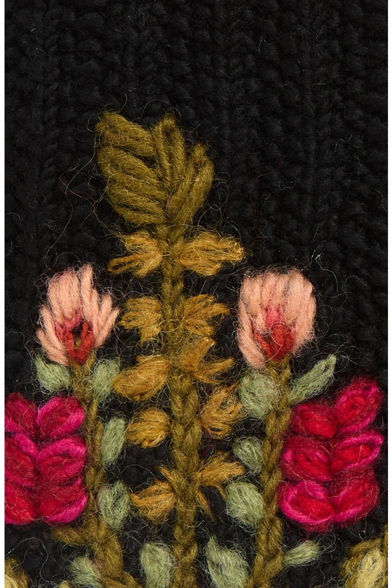 Meadow Handwarmer Wool Fingerless Gloves, Alternate, color, BLACK