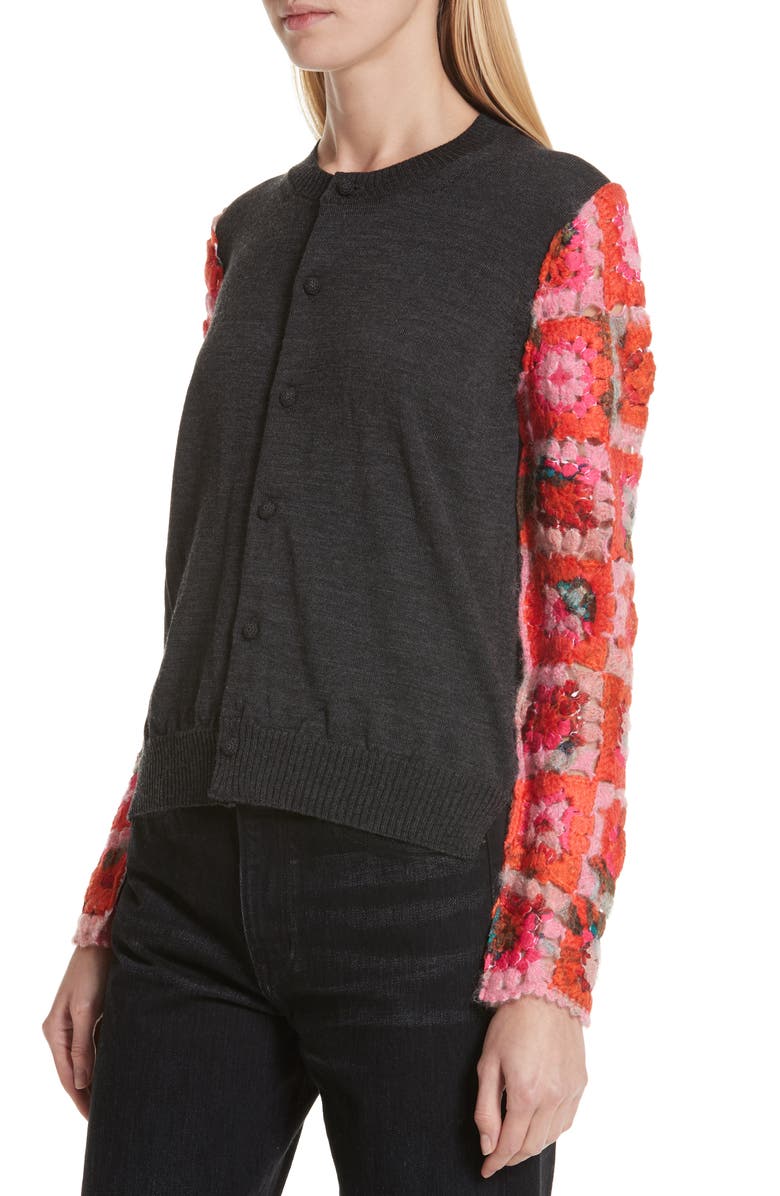 Tao Comme des Garçons Tricot Comme des Garçons Crochet Sleeve Cardigan, Alternate, color,