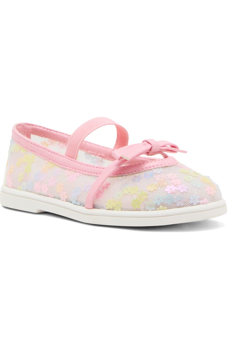 Steve Madden Kids' Tburdie Mary Jane Flat, Main, color, Pink Floral Multi Sequin