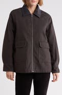 Lucky Brand Zip Front Patch Pocket Barn Jacket