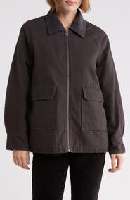 Lucky Brand Zip Front Patch Pocket Barn Jacket