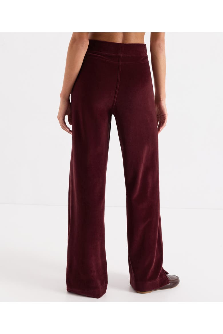 Organic Cotton Velour Wide Leg Pant, Alternate, color, Cabernet Red