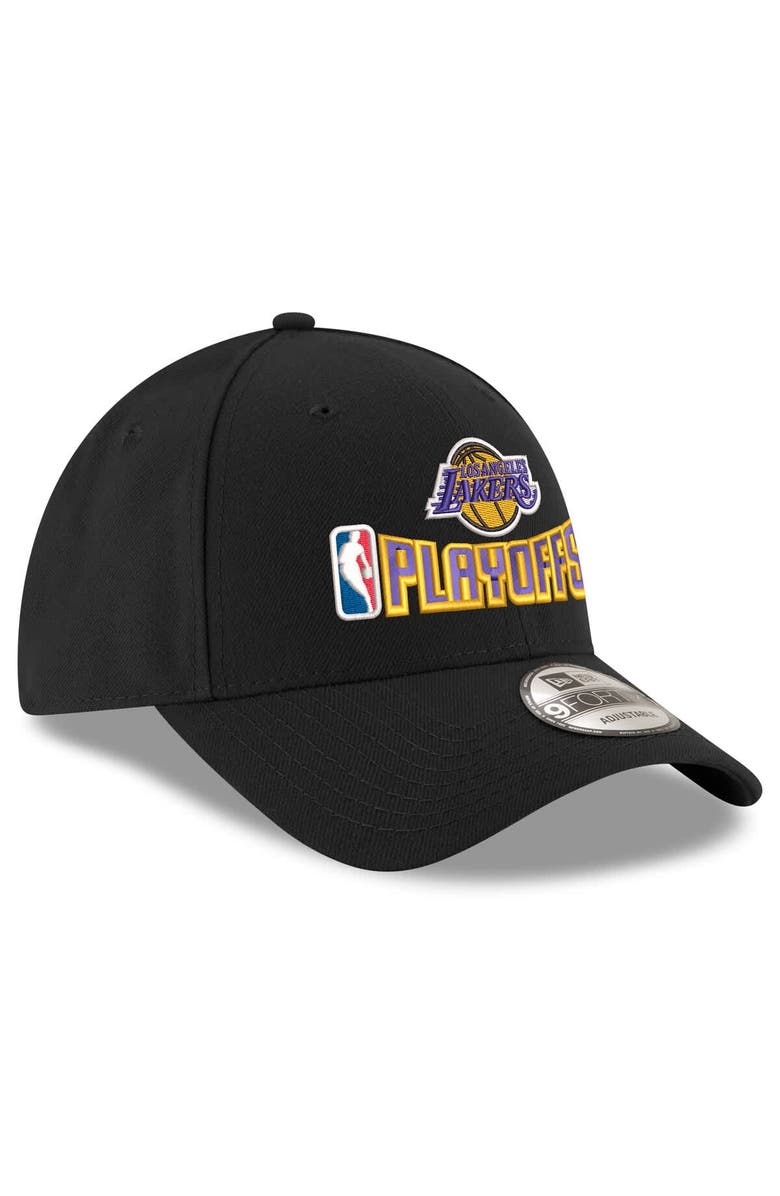 New Era Men's New Era  Black Los Angeles Lakers 2025 NBA Playoffs 9FORTY Adjustable Hat, Alternate, color, 