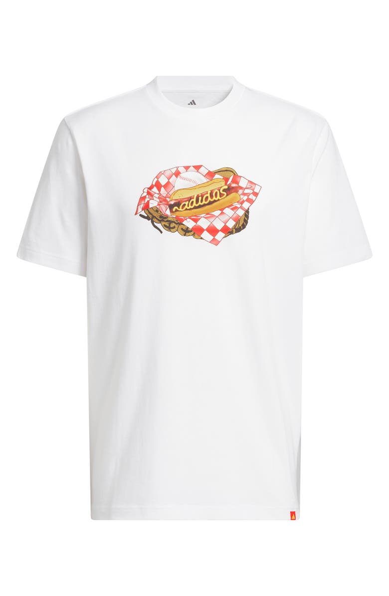 adidas Hot Dog Graphic T-Shirt, Alternate, color, White