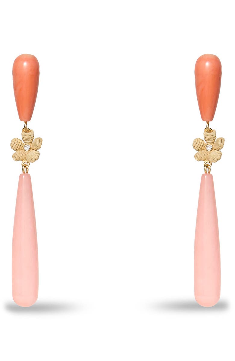 Lele Sadoughi Flamingo Linear Drop Earrings, Main, color, Coral/ Pink